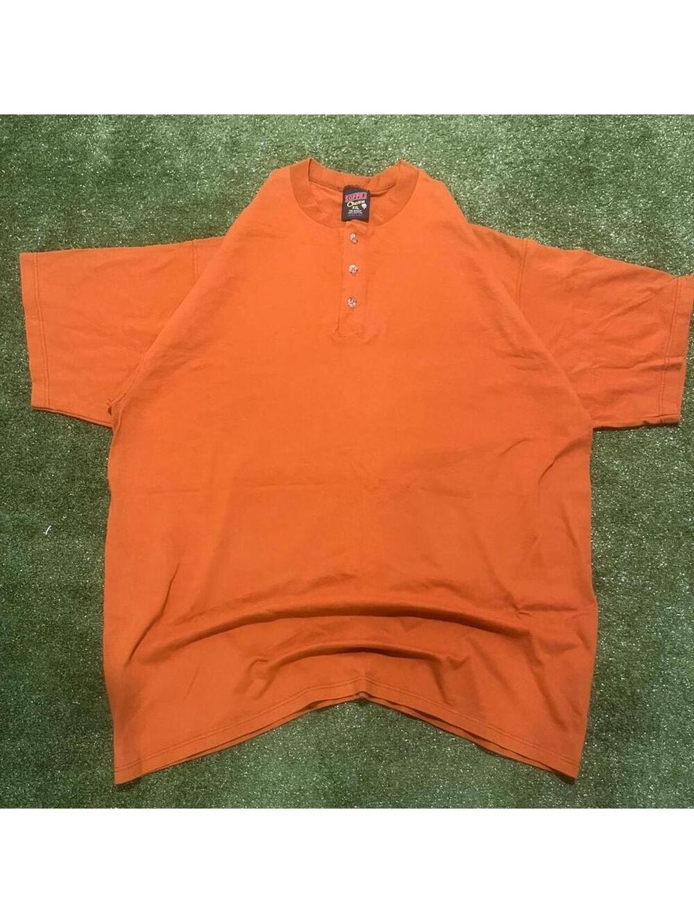 Vintage 90s Soffe’s Choice Orange Short Sleeve Button Up Shirt – Size XXL